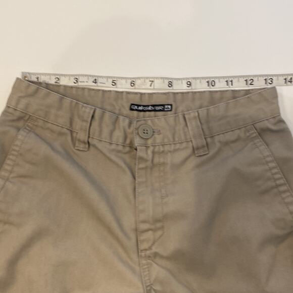 Quicksilver Men’s Khaki Tan Shorts Skater Style Sz 28 Polyester Cotton Relaxed - Picture 9 of 14